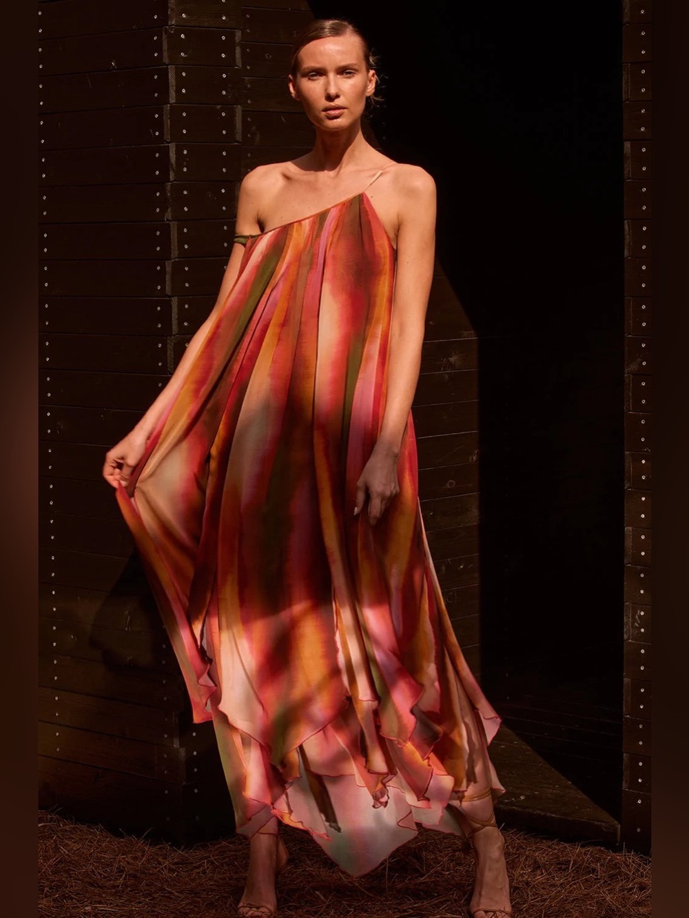 NWT ✨ MISA Shanti Dress Ombré Chiffon Layered Maxi $515